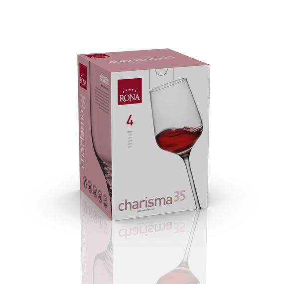 Набор из 4-х бокалов для красного вина, серия Charisma, 350 мл, Rona, фото , изображение 4