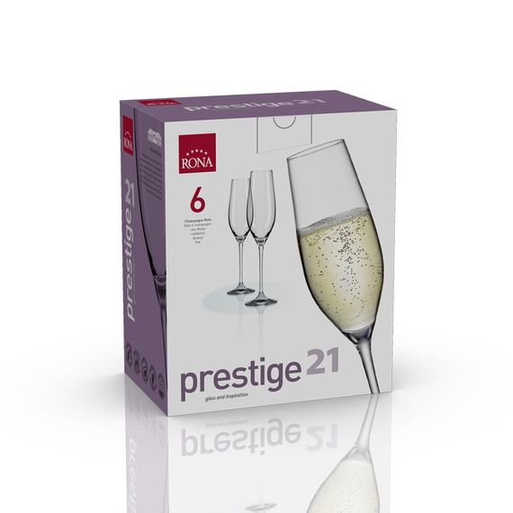 Набор из 6-ти бокалов для шампанского, серия Prestige, 210 мл, Rona, фото , изображение 3